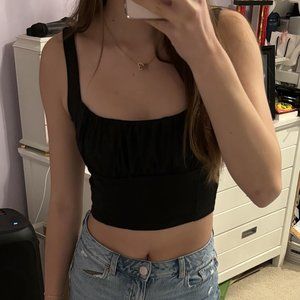 Amazon Black Ruffled Tank Top
